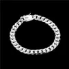 Schiff 8MM quadratische Schnalle Seitenklammer 925 Silber Armband JSPB227 Biest Geschenk Männer und Frauen Sterling Silber vergoldet Kettenglied bra2204