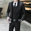 Abiti da uomo scozzesi alla moda Groomsmen risvolto bavero smoking dello sposo bottoni matrimonio/ballo/cena blazer da uomo migliore (giacca + pantaloni + gilet) R231204