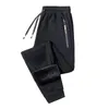 Men's Pants Adjustable Waist Sweatpants Windproof Fleece Lined Jogging With Elastic Drawstring Pockets For Autumn Winter