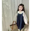 Ensembles de vêtements printemps coton enfants vêtements ensemble enfants dentelle chemises Denim sangle robe 2 pièces costume mignon bébé fille tenues