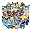 Presentförpackning 50/100 st ins tecknad färgglada fjärilar klistermärken pvc vattentäta dekaler för barn pojkar flickor gåvor