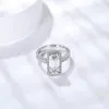 Halo Emerald Cut Moissanite Vrouwen Verlovingsring Trendy Fashion Style Moissanites Stone Ring2344