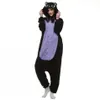 Japon Anime Cosplay Pyjamas Animal Minuit Chat Kitty Nuit Chat Noir Chaton Kigu Cosplay Costume Unisexe Adulte Onesie Vêtements De Nuit Ca213L