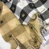 Scarves Wool Scarf Cashmere Bear Scarf Black White Plaid Scarf Thickened Warm Winter Women's Scarves Christmas New Year Gifts J231204