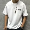 Camas de camisetas masculinas Área da rua Y3 Moda de verão curta Moda grande impressão de letras Camiseta casual