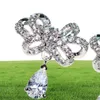 2017 New 925 Silver Fashion Jewelry Austria Austria Teardrop Bow Tie Tie Crystal من Ovski Ladies Accoring for Woman1301494