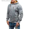 Felpe con cappuccio da uomo Felpe Covrlge Felpe con cappuccio da uomo Autunno Casual Solid Zipper Manica lunga Felpa con cappuccio Top Outwear sudaderas para hombre MWW151 Q231204