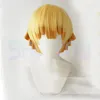 يحتفل الحفلات Agatsuma Zenitsu Short Blonde Ombre و Long Ponytail Cosplay Cap Cap Cap Cap