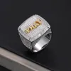 Anillos de boda de alta calidad personalizado 1-9 letras anillo completo helado hacia fuera Cubic Zirconia nombre personalizado anillos de fiesta hombres y mujeres joyería de hip hop 231204