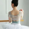 Stage Wear Women Sexy Lace Bodysuit Romper Jumpsuit Top Ballet Leotard Adult Swimsuit For Dancing Ballerina Classic Costume Leotards