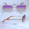 Strass lunettes De soleil diamant coupe fil C luxe Carter glacé HipHop Diriving nuances Vintage lunettes De soleil Lentes De Sol Mujer