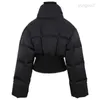 2023 Dames Down Parka Custom Fashion Zwart Cropped Woolblend Getrimd Highneck Gewatteerde Jas Dames Korte Puffer 220930