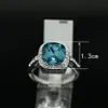 Imitation Rhodium Plated Unisex Rings with One Big Square Stone Ring Women Finger Ring Wedding jewelry300O