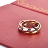 Aliança de casamento em aço titânio 316L 'Ouro prata RoseGold' com três anéis triplos para mulheres e homens amantes Anei291w