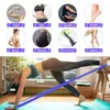 Yoga Stripes Resistance Bands Set TPE Elastic Band 4 Levels Exercise Workout Recovery Fitness Pilates Rehab Strength Training 231104