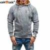 Felpe con cappuccio da uomo Felpe Covrlge Felpe con cappuccio da uomo Autunno Casual Solid Zipper Manica lunga Felpa con cappuccio Top Outwear sudaderas para hombre MWW151 Q231204