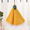 Toalha flor toalhas de mão absorvente cozinha bonito com laços de suspensão para o quarto do banheiro