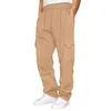 Pantaloni da uomo Casual Cargo Loose Fit Coulisse Vita elastica Jogging Pantaloni sportivi Pantaloni sportivi con tasche Primavera Autunno