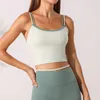 Yoga outfit Fake Two Pieces Sports BH Crop Top Stretchy Thin Shoulder Strap stockproof push-up Underwear Gym Träning Running Brassiers