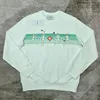 casablanca-s 24SS дизайнерские хлопковые толстовки модный топ новый однотонная спортивная рубашка с принтом CASABLANCA рисово-белые толстовки для теннисного клуба для мужчин и женщин свитер