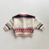 Piumino 3797C Ins coreano bambini maglione lavorato a maglia autunno inverno cotone morbido moda orso cardigan da ragazzo ragazza 231204