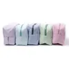 25pcs Lot Seersucker Cosmetic Bag Multi Candy Colors Rectangle Bag Women Women Associory Gift Domil059 220119213H