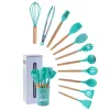 Silicone Cooking Utensil Set of 6, Nonstick Cooking Spatulas, Spoon, Strainer, Slotted Spoon, Pasta Fork, Best Kitchen Gadgets 201223
