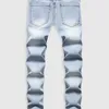 Mens Jeans Midwaist Slim Light Blue Long Zipper Anklelength Calças Rasgadas Calças Jeans com Bolso Z4997729 231202