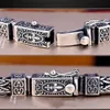 Ketting S925 Sterling Zilveren Bedelarmbanden Retro Totem Dubbele Rij Geweven Ketting Pure Argentum Amulet Sieraden voor Mannen Bangle 231204