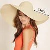 Chapeaux à large bord Chapeaux de seau été Simple disquette chapeau de soleil femmes à large bord chapeau de plage filles bord de mer voyage pliable chapeau de paille crème solaire Protection UV dame casquette 231202