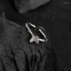 Cluster Ringe Ventfille 925 Sterling Silber Schmetterling Zweig Ring für Frauen Mädchen Geschenk Retro Öffnung Vielseitiger Schmuck Dropship Großhandel