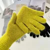 Five Fingers Gloves Korean Longer Women Winter Rabbit Knitted Finger Christmas Thick Warm 231204