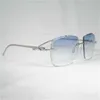 Vintage Diamond Cut Leopard Style överdimensionerad Gafas Retro Shades Men Goggles Driving Rimless Eyewearkajia Ny