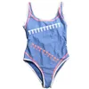 Flickor Leakback One Piece badkläder reversibel bikini halter bikini sommarstrand surfing snabb torr baddräkt