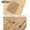 Mensjackor Tacvasen Turndown Collar Winter Cotton Sherpa Fleece Trucker Parka Green Tactical Cargo Coats Clothes Overcoats 231202