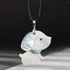 Pendant Necklaces Natural White Mother Of Pearl Inlay Abalone Seashell Cute Puppy Dog Necklace Chinese Zodiac Animal Dangle Choker Jewelry