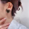 Stud émail coeur boucles d'oreilles pour femmes couleur noire amour Couple cadeaux à la mode coréen Simple mignon romantique bijoux accessoires oreille R231204