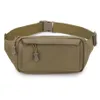 High Quality Men Fanny Pack Chest Shoulder Bag with 3 Pockets Nylon Minitary Waist Bag Zipper Belt Bag Black Khaki 220112225z