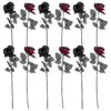 Dekorativa blommor 12 PCS Black Rose Halloween Decor Room Prop Roses Garden Decoration Blomma Silk Adgnment