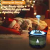 Dekorativa föremål Volcano Flame Air Firidifier Light Ultrasonic Essential Oil Arom Diffuser för hemrums doft manet dimma rök ångare 231202