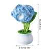 Decorative Flowers Handmade Crochet Carnation Flower Hand-knitted Homemade Artificial DIY Bouquet Finished Christmas Gift