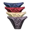 Underpants Panties Satin Silky Comfortable Mierside Underwear Men's Sexy Breathable Shorts Male Briefs Thong 2pcs/men