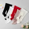Kids Socks New Summer Baby Girls Tights Soft Cotton Breathable Mesh Bow Tie Decor Pantyhose Stockings Princess Kids Leggings For 0-4 Years R231204