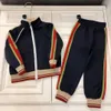 Merk designer baby trainingspakken Draad manchetten ontwerp kinderjas Maat 90-170 rits meisje jongen jas en kind broek Nov25