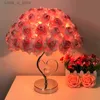 Bordslampor Europeiska bordslampor Rose Flower Led Night Light Bedside Lamp Home Wedding Party Decor Atmosphere Night Light Sleep Lighting YQ231204