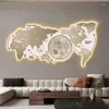 Orologi da parete Orologio digitale Decorazioni per la casa Ornamenti e decorazioni Soggiorno Moderno Grande tavolo 3D Led Art