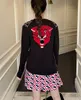 V-hals lyxiga tröjor Kvinnor långärmad leopard cardigan designer tröja kvinnor