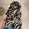 Sjaals zebra print faux pashmina dames zwarte beige kameel long sjaal alle match dubbelzijdige sprautumn warme cappa sjaal rscarf j231204