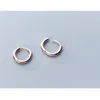 925 sterling الفضة الأطواق الصغيرة الأطواق للنساء الفتاة جولة الدائرة حرك المجوهرات إكسسوارات الأذن 202i