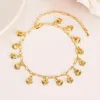 Nytt koreanskt mode Fingul 14K Real Solid Gold GF Unlimited Charm Multi-element Armband Lången Längd Längd ANKLET SOMMER ST2942